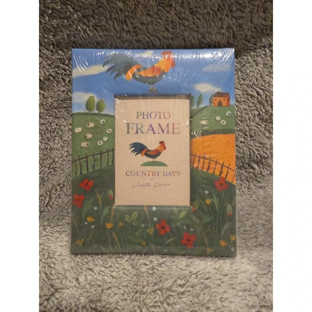 Country Days Photo Frame Rooster Farmhouse Judith Glover Decor 4.5 X 5.5 in